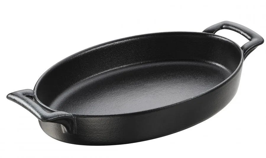 AUFLAUFFORM 70 cl OVAL MIT GRIFFEN Gusseisenoptik 