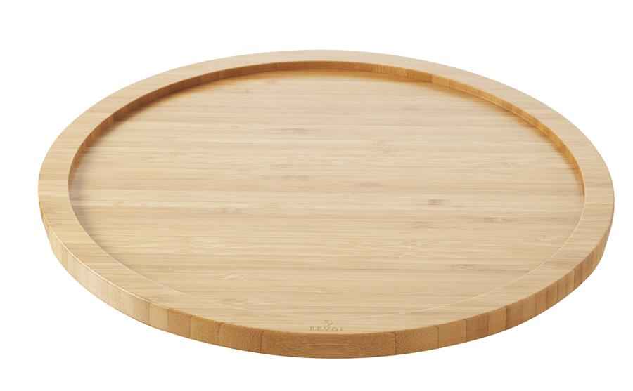 RUNDES HOLZTABLETT 34 cm FÜR TELLER/ STEAKTELLER 30 cm Bambus