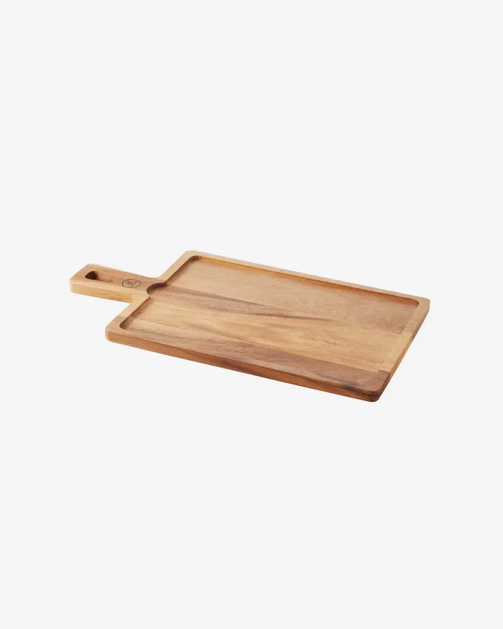 HOLZTABLETT Akazie 43 x 23 cm, RECHTECKIG FÜR STEAKPLATTE 30 x 20 cm 