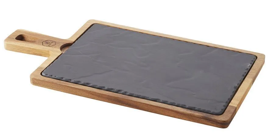 HOLZBRETTCHEN 43 x 23 cm, RECHTECKIG FÜR TELLER/ PLATTE 30 x 20 cm Akazie