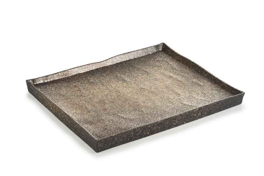 SOLSTICE RECHTECKIGER TELLER/ PLATTE/ SERVIERPLATTE REVOL 21CM Cosmos Gold