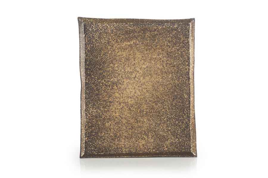 SOLSTICE RECHTECKIGER TELLER/ PLATTE/ SERVIERPLATTE REVOL 21CM Cosmos Gold