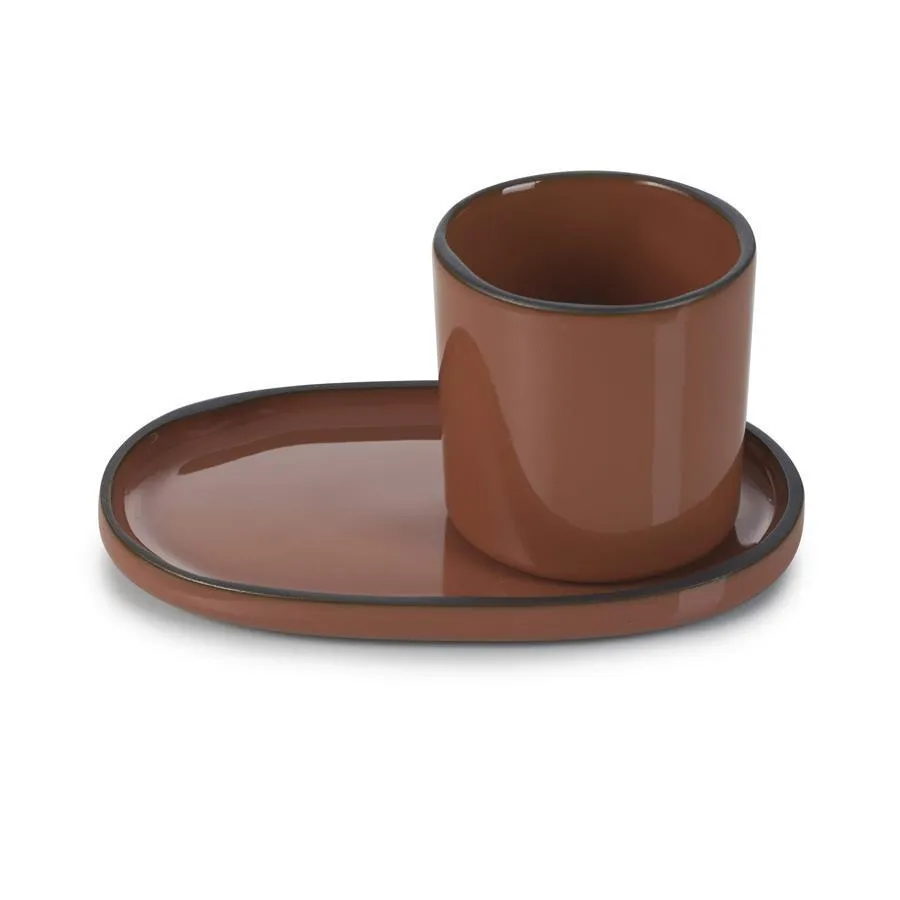 CARACTERE UNTERTASSE 13,5x8,3x1,2 cm Zimt