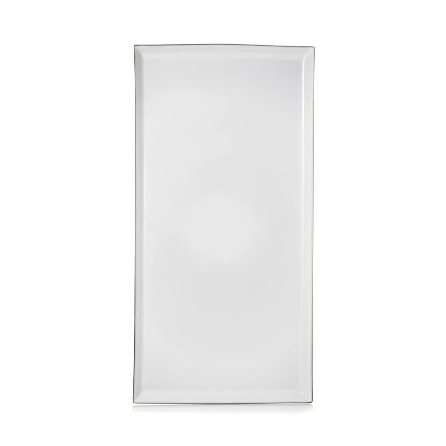 EQUINOXE RECHTECKIGE SERVIERPLATTE 55,5 cm Kumuluswolke weiss