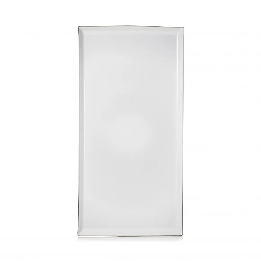 EQUINOXE RECHTECKIGE SERVIERPLATTE 55,5 cm Kumuluswolke weiss