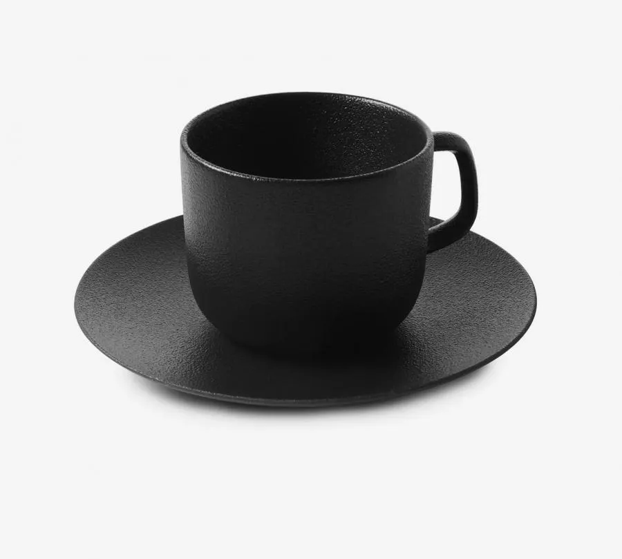 EQUINOXE TEETASSE MIT UNTERTASSE 200 ml in gusseisener optik