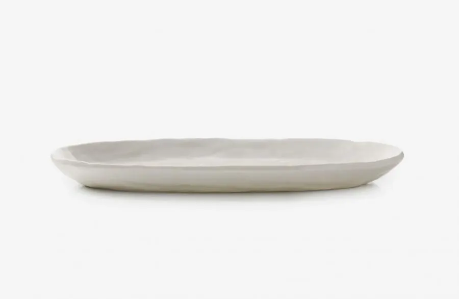 YLI OVALER TELLER 24.5 CM Alabaster Weiss