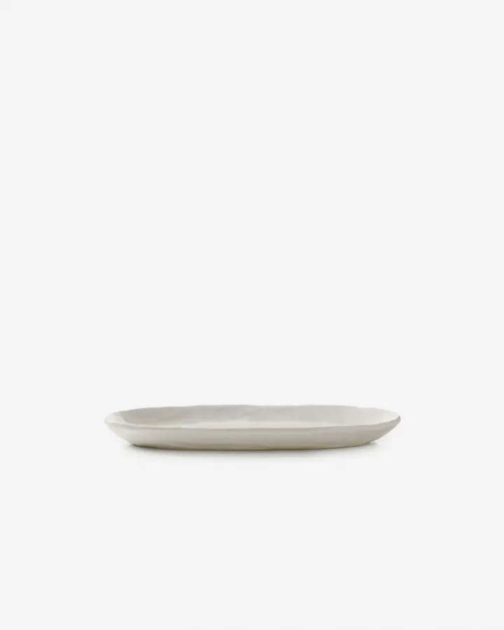 YLI OVALER TELLER 24.5 CM Alabaster Weiss