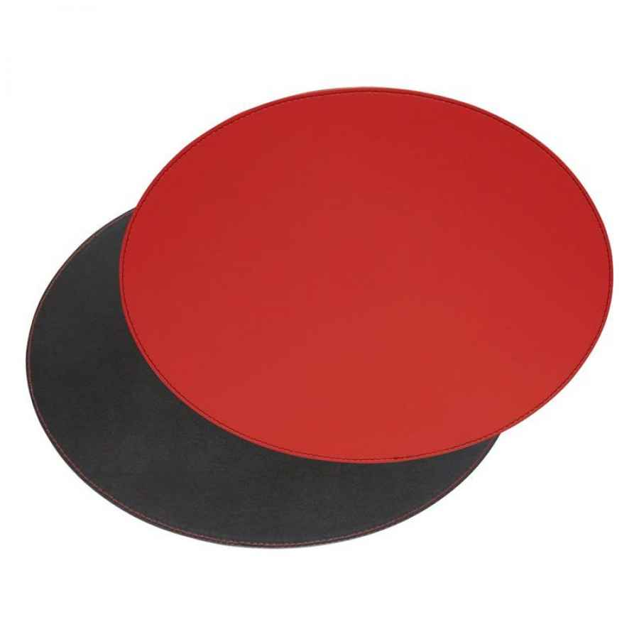 Platzset oval 45x34cm schwarz / rot