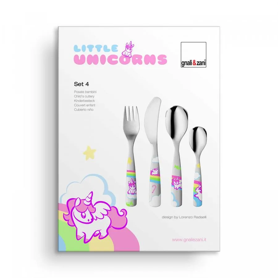 Kinderbesteck Kleine Einhörner - Set, 4-teilig