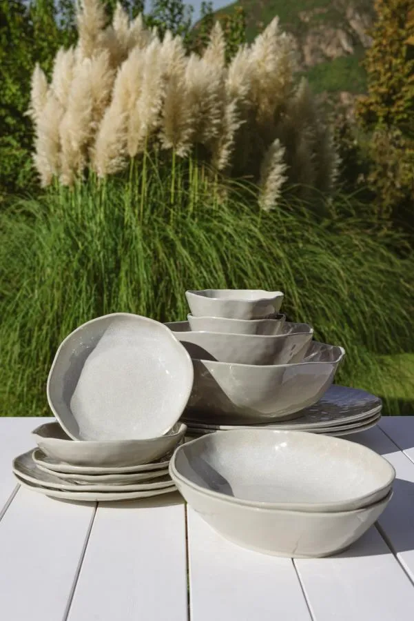 Teller tief / Suppenteller Ø 21 cm Atmosfera Taube Set mit 2 Stück