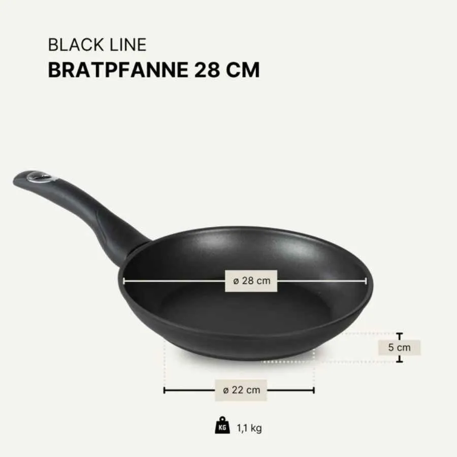 Bratpfanne 28 cm BAF BLACKline für alle Herdarten