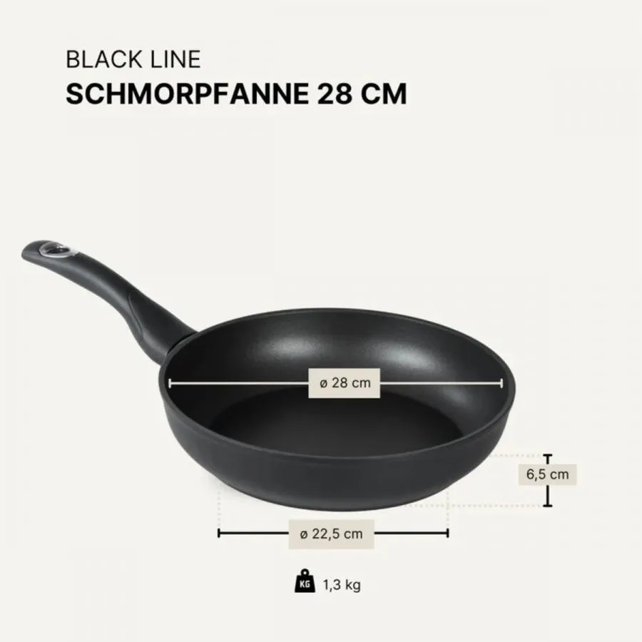 Schmorpfanne 28 cm BAF BLACKline für alle Herdarten