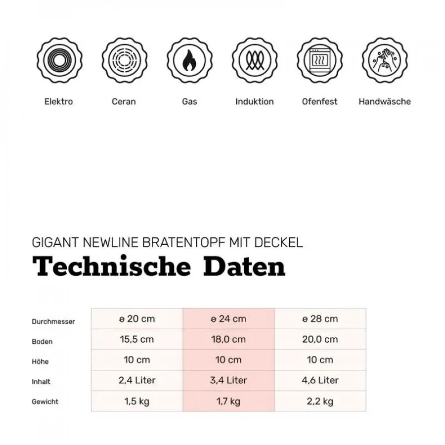 BAF Bratentopf Gigant Newline wahlweise mit Deckel BAF Bratentopf Gigant Newline wahlweise mit Deckel