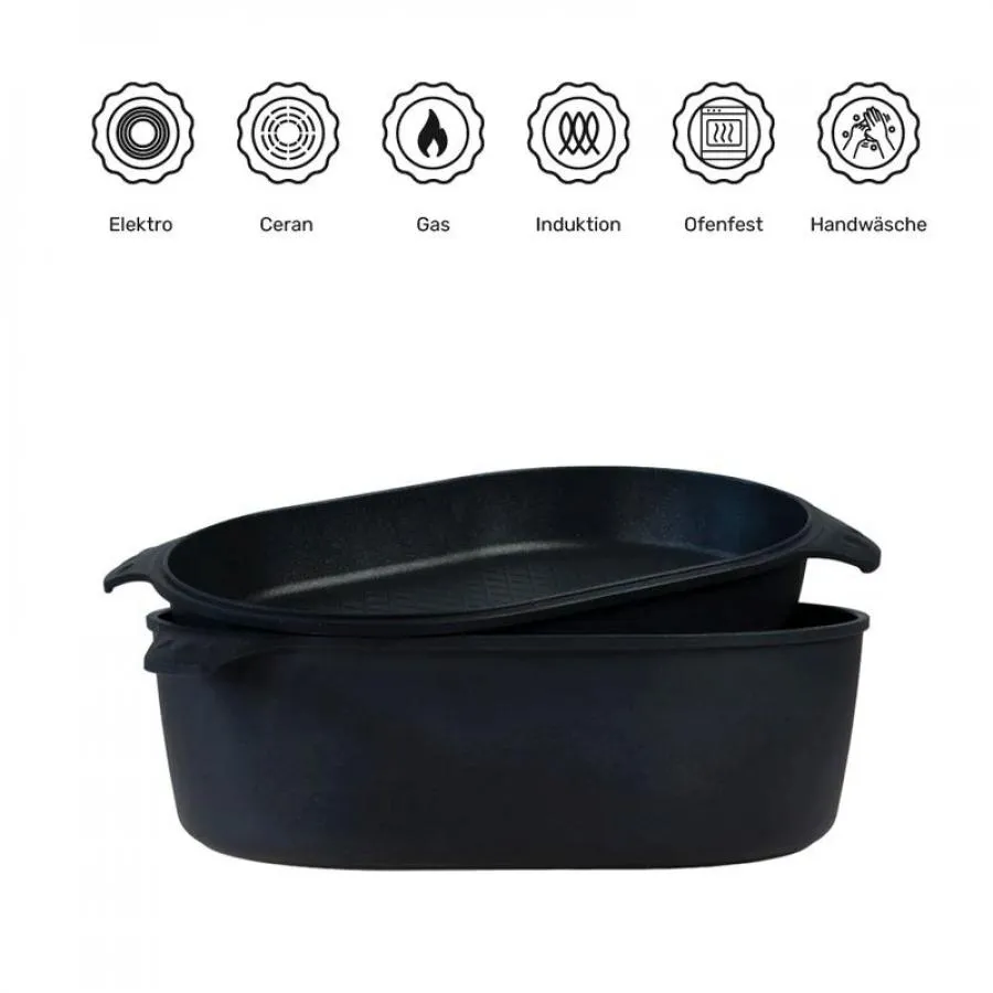 BAF Superbräter mit Grilldeckel 40 x 28 x h 13 cm, 9,8 l GIGANT Newline BAF Superbräter mit Grilldeckel 40 x 28 x h 13 cm, 9,8 l GIGANT Newline