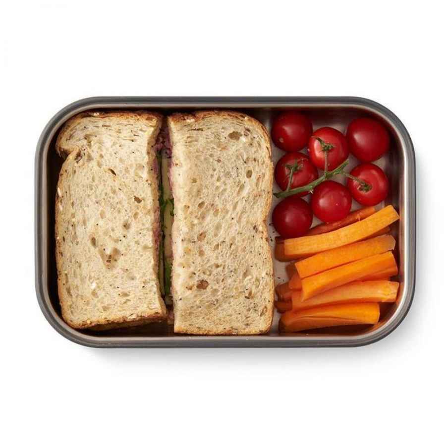 Edelstahl Sandwich Box - Orange, 1000 ml, Edelstahl/Bambusholz, Maße: 22,3 x 15 x 5,2 cm
