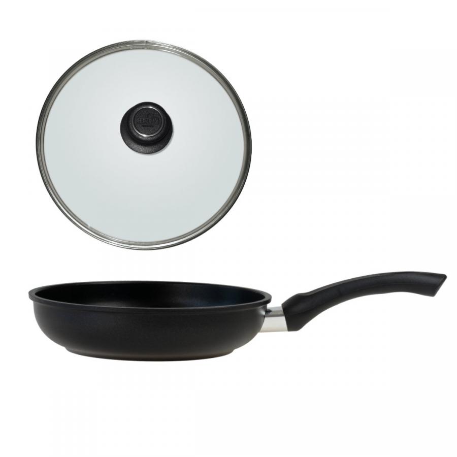 Bratpfanne 28 cm mit Deckel BAF BASICline für Elektro, Gas, Ceran
