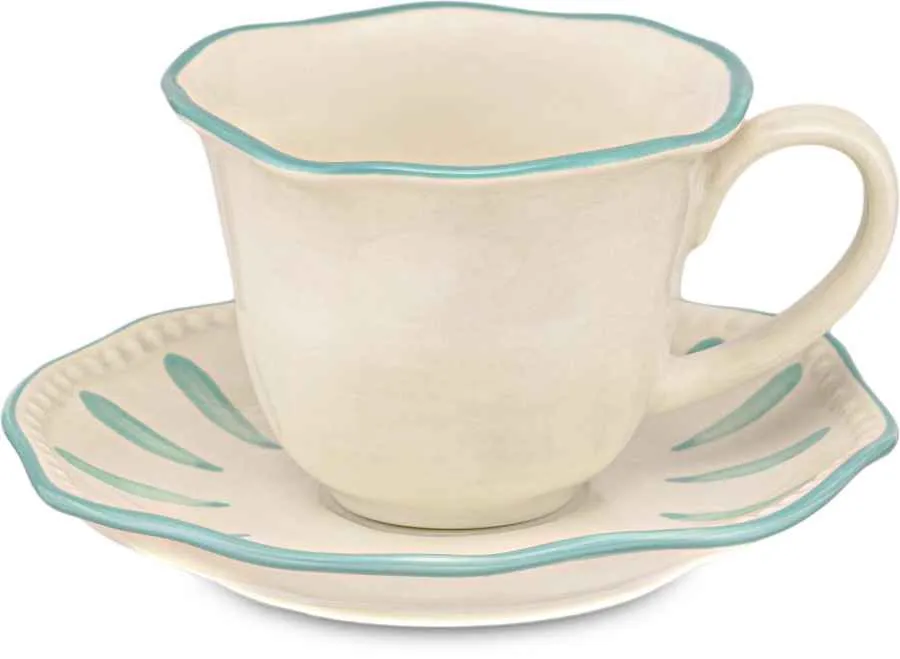 Espressotasse mit Untertasse Domitilla Aqua Grün