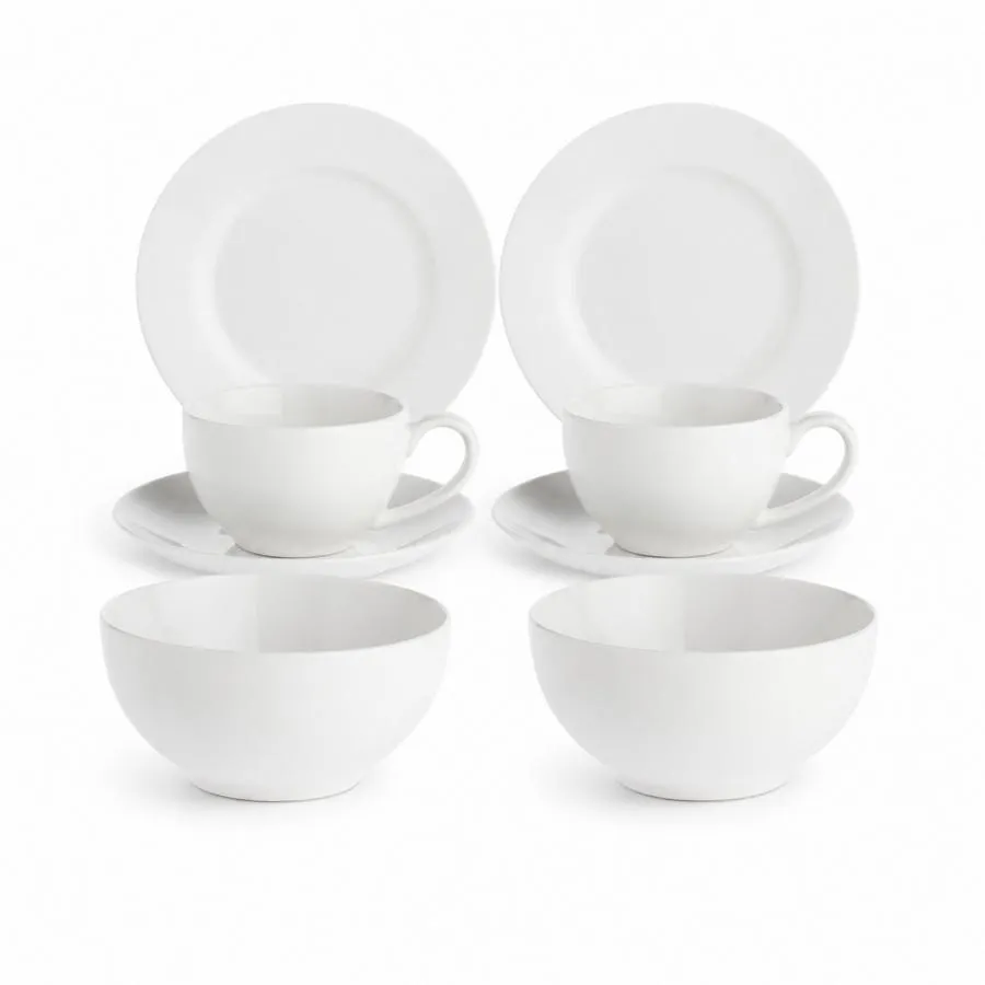 Frühstücks-Set 8-teilig für 2 Personen Weiß Essenziale