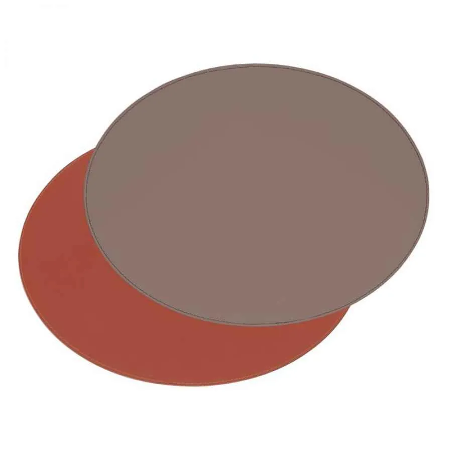Platzset oval 45 x 34 cm burgund / anthrazit