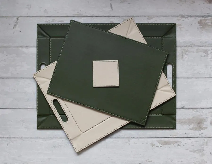 Wendetablett, Olive/Elfenbein, klein Wendetablett, Olive/Elfenbein, klein