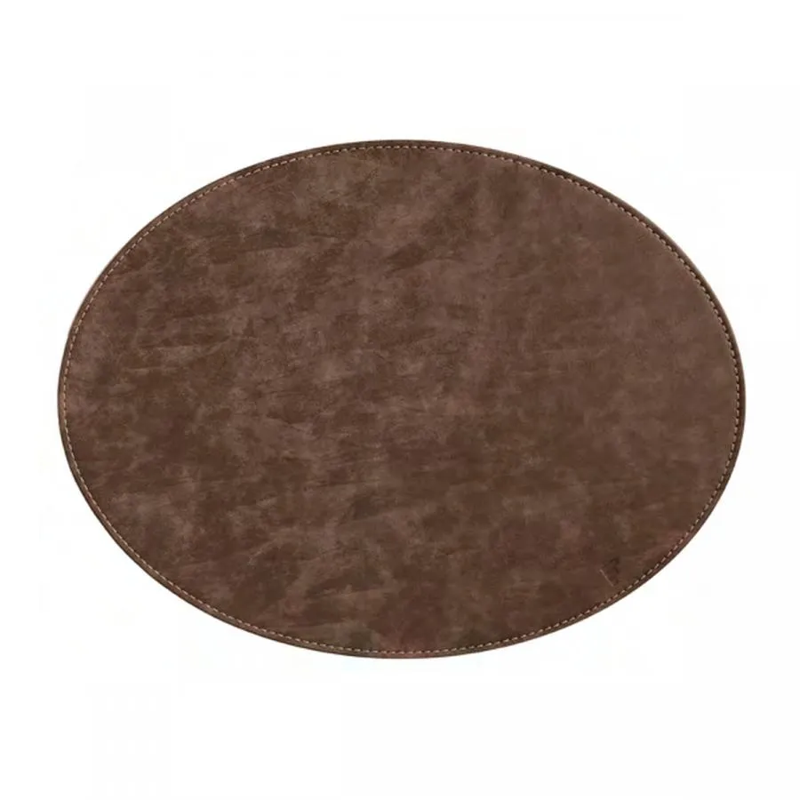 Freeform Platzset oval Hellbraun/Dunkelbraun 45 x 34 cm