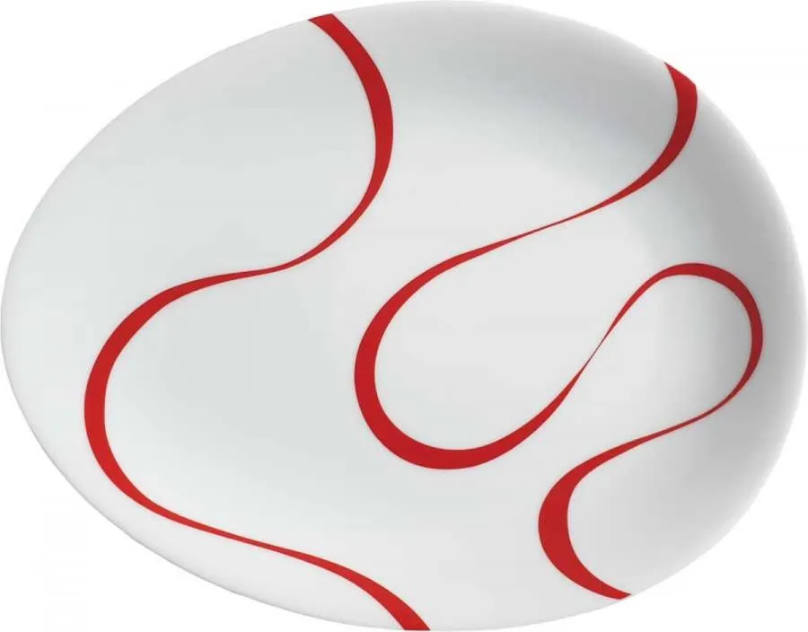 Luigi Colani Porzellan Teller 2 Stück loop red