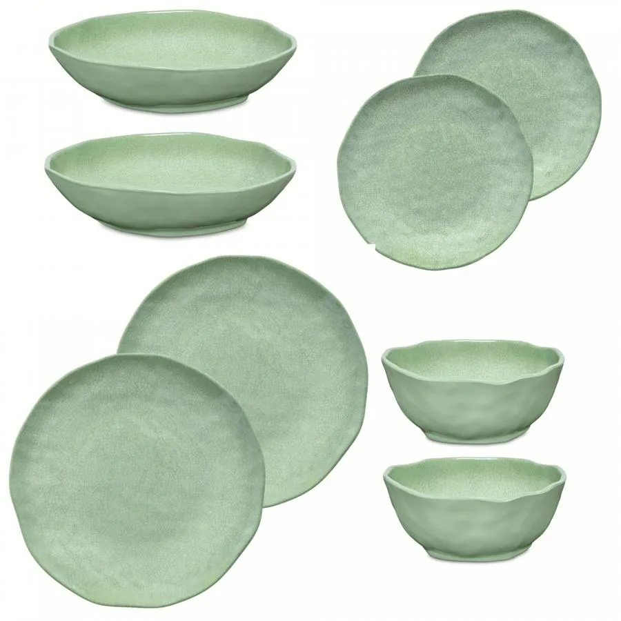 Geschirrset 8-teilig Atmosfera grün Melamin 