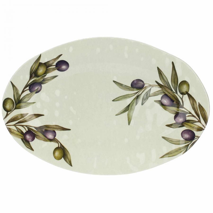 Servierteller oval 45 x 30 cm Olive
