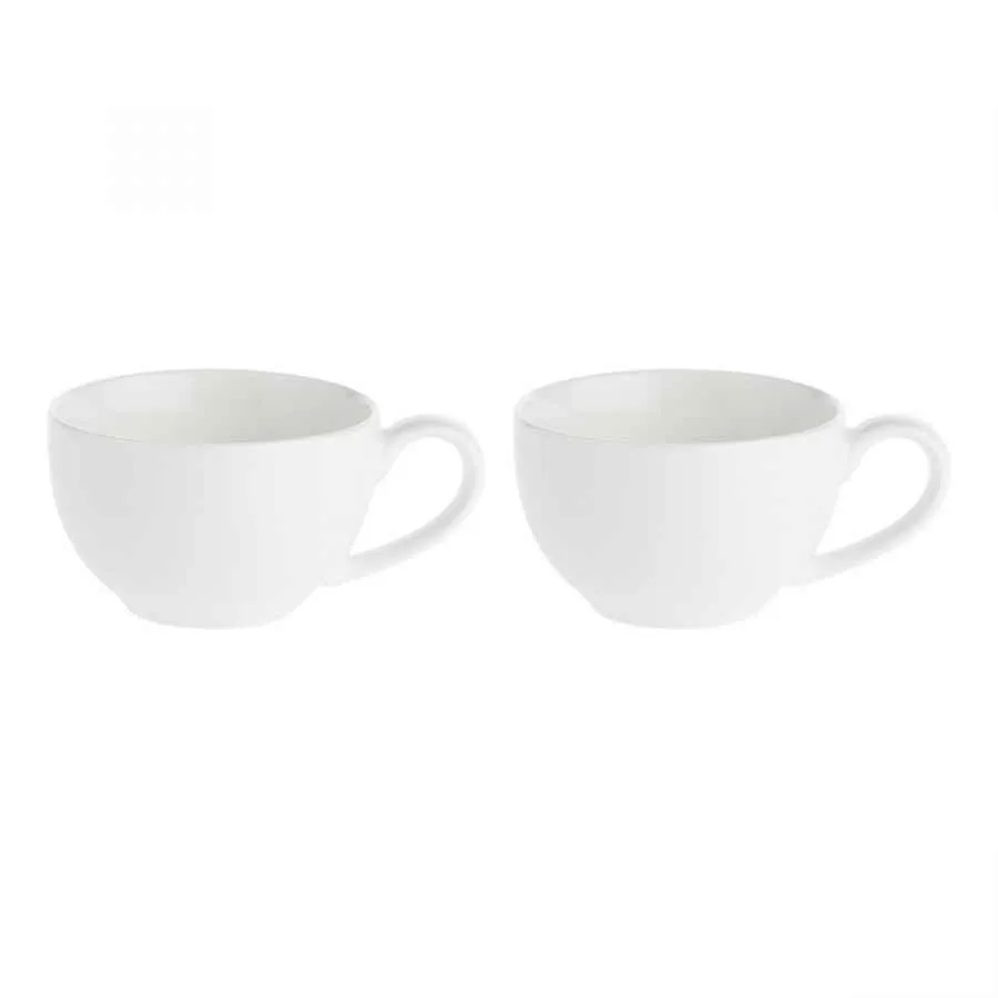 Tasse mit Untertasse 350 ml Weiß Set. 2 Stück