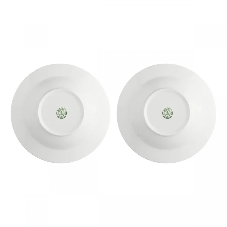 Suppenteller mit Fahne 23 cm Weiß Set 2 Stück