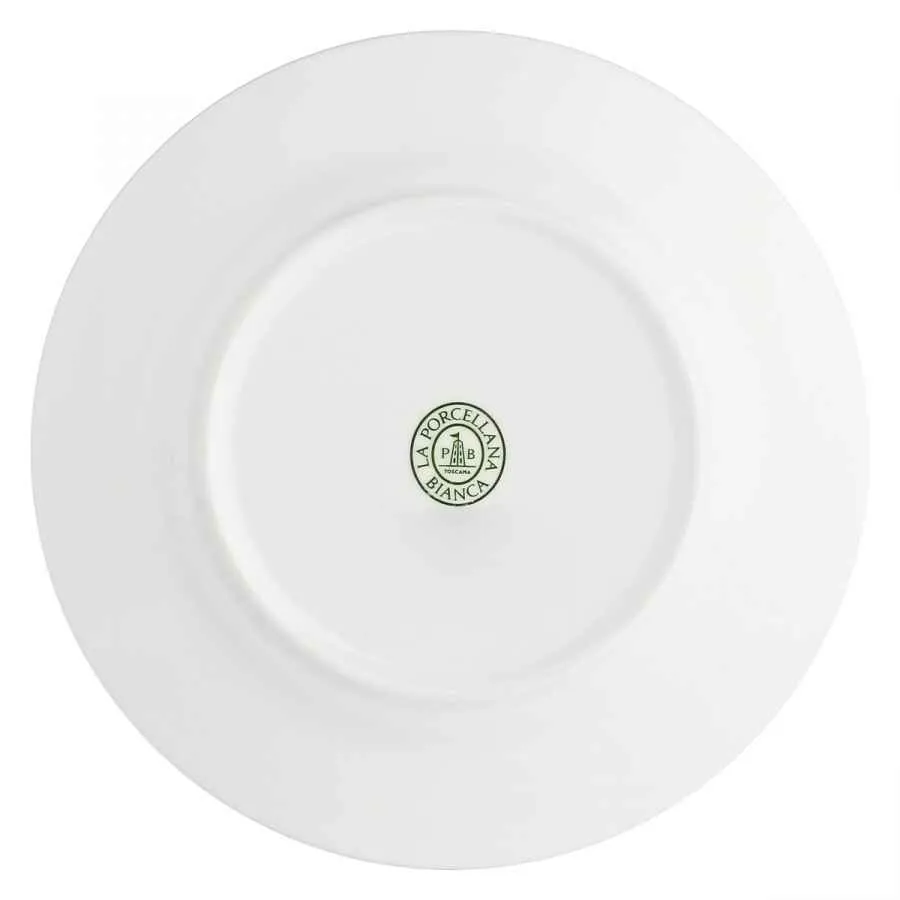 Teller mit Fahne 20 cm Weiß / Set 2 Stück