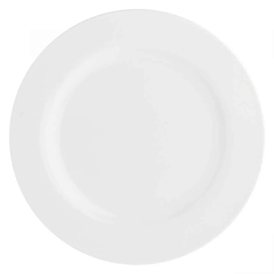 Servierplatte rund mit Fahne 30 cm Weiß