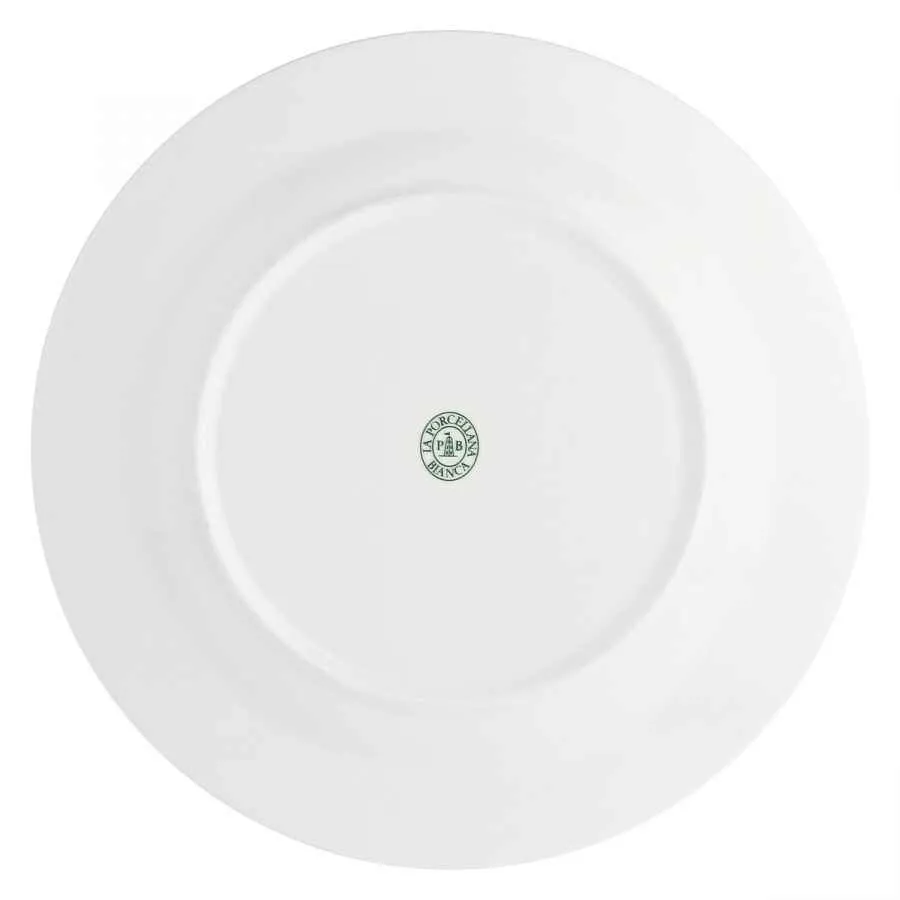 Servierplatte rund mit Fahne 30 cm Weiß