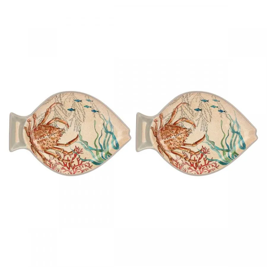 Fischteller 33 x 23 cm Sea Life Set mit 2 Stück
