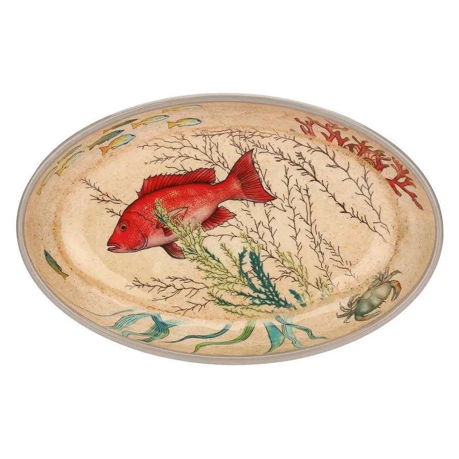 Frühstücksteller / Dessertteller 24 x 15 cm Sea Life Set mit 2 Stück