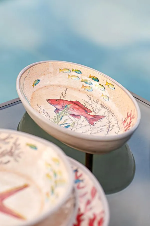 Frühstücksteller / Dessertteller 24 x 15 cm Sea Life Set mit 2 Stück