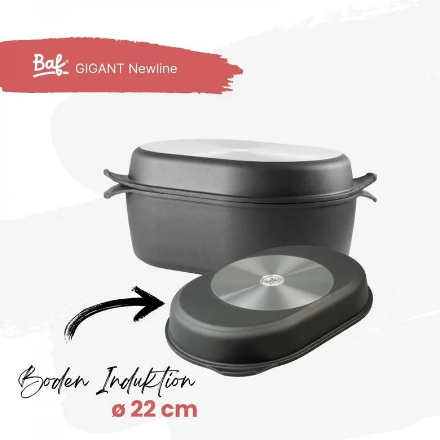 BAF Superbräter mit Grilldeckel 40 x 28 x h 13 cm, 9,8 l GIGANT Newline BAF Superbräter mit Grilldeckel 40 x 28 x h 13 cm, 9,8 l GIGANT Newline