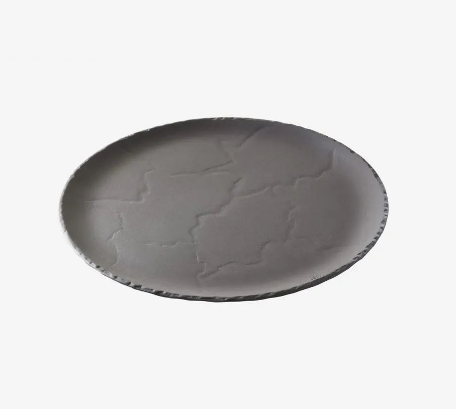 STEAKTELLER RUND 28,5 cm Matt schiefer