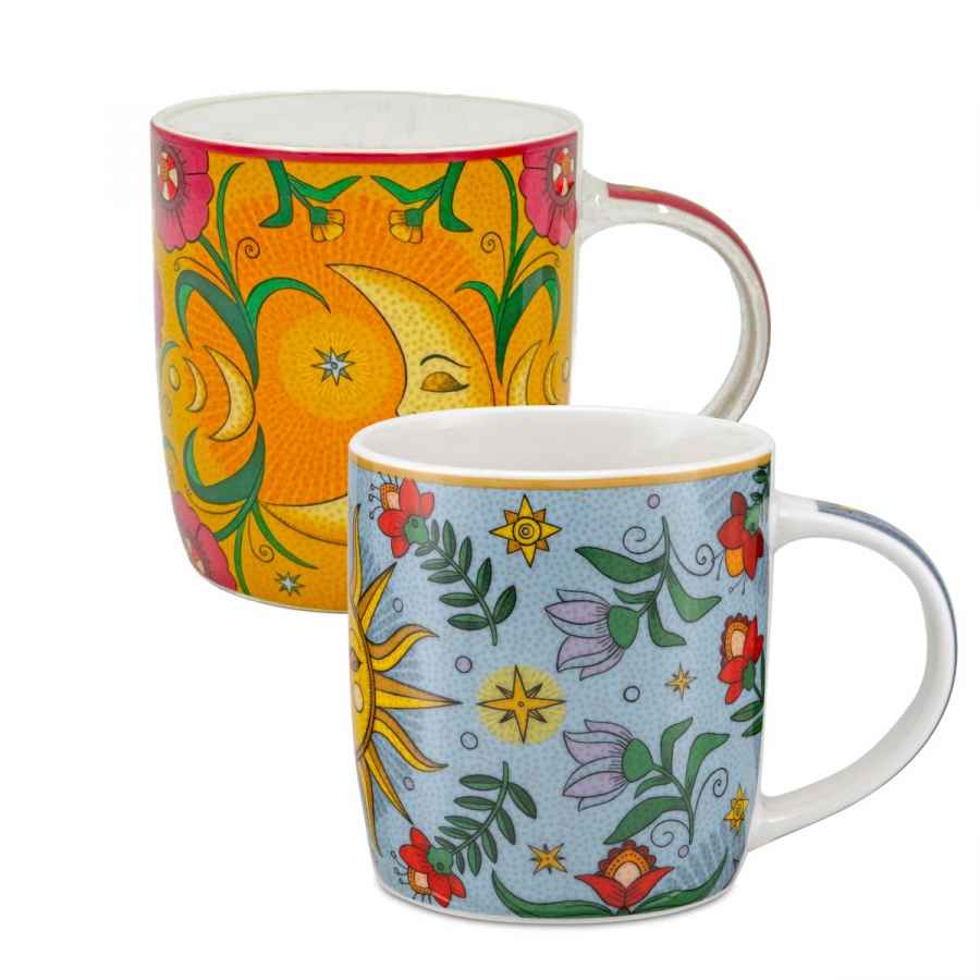 Porzellanbecher 2er Set MIRABILIA 350 ml „Sole & Luna“