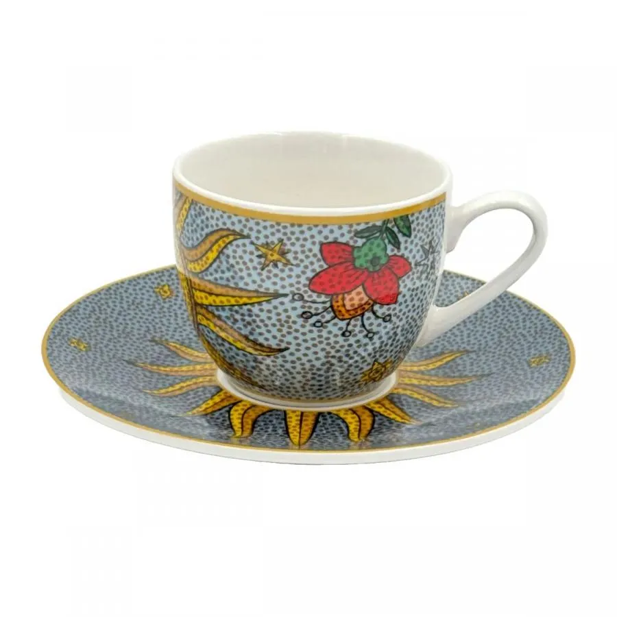 Espressotassen mit Untertassen 2er Set MIRABILIA 90 ml „Sole & Luna“