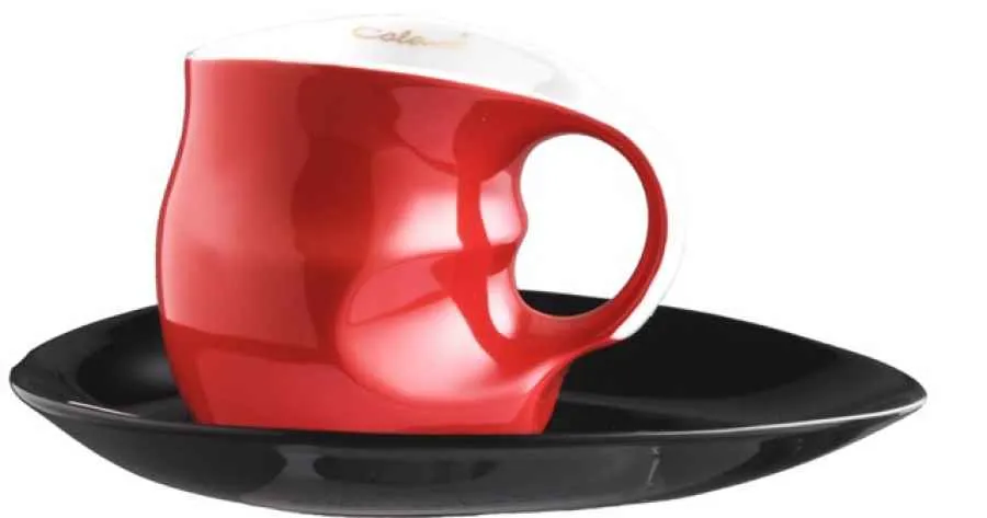 Luigi Colani Porzellan Kaffee - Cappuccino Tasse mit Untertasse color red 2 tlg. Luigi Colani Porzellan Kaffee - Cappuccino Tasse mit Untertasse color red 2 tlg.