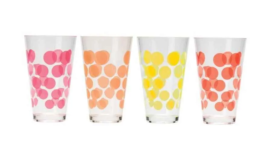 Dot Dot Mini Becher, 4er Set 10 cl regenbogen