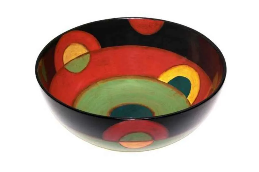 Handbemalte Schale rund 35 cm handbemalt "SAMBA" Handbemalte Schale rund 35 cm handbemalt "SAMBA"