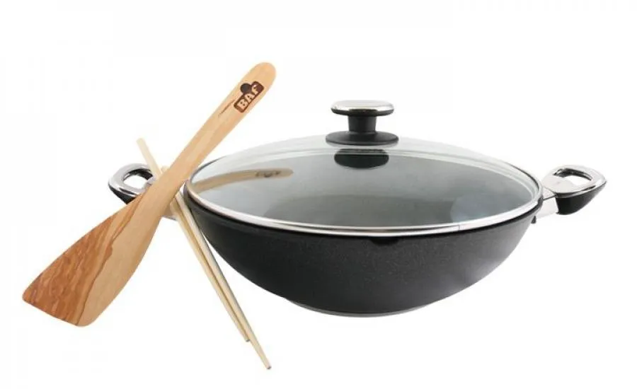 BAF Wok Set 32 cm Gigant Newline inkl. Glasdeckel BAF Wok Set 32 cm Gigant Newline inkl. Glasdeckel