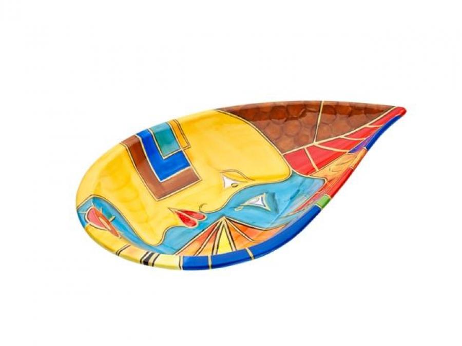 Schale oval 41cm handbemalt “FACE to FACE”