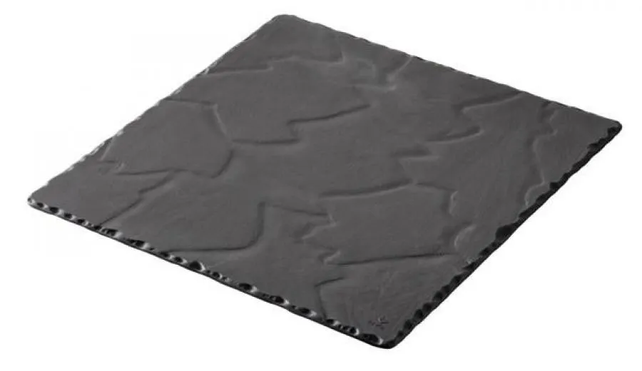 TELLER/ PLATTE/ BURGERTELLER/ STEAKTELLER/ SERVIERPLATTE 25 x 25 cm QUADRATISCH Matt schiefer