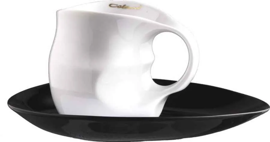 Luigi Colani Porzellan Kaffee Cappuccino Tasse mit Untertasse 2 tlg.