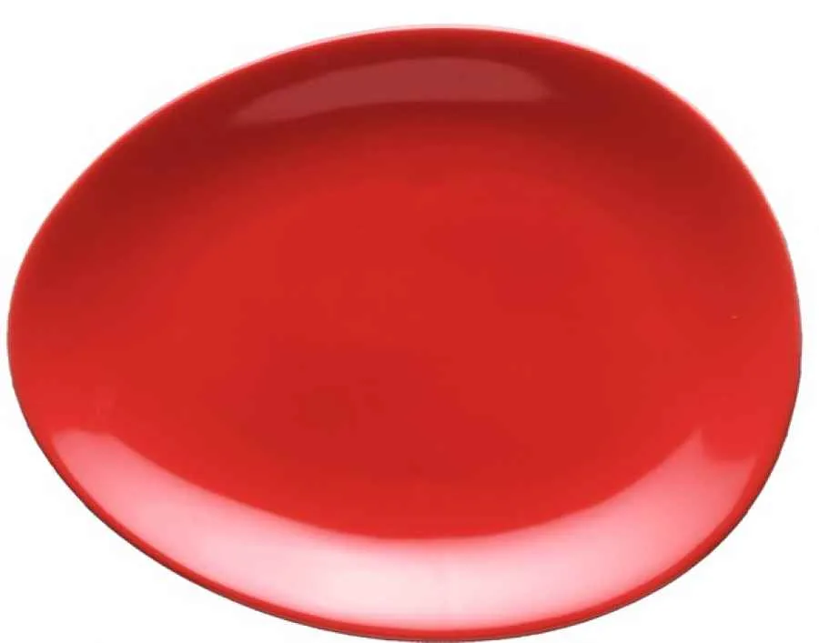 Luigi Colani Porzellan Teller Set oval 2 tlg. red