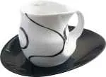 Luigi Colani Porzellan Kaffee - Cappuccino Tasse loop black